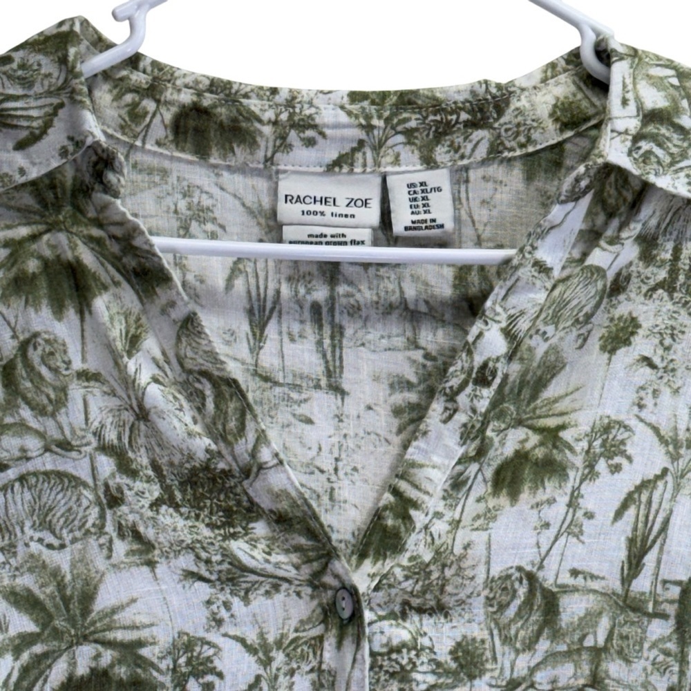 Rachel Zoe Linen Safari Toile  Top. 
Size XL - Picture 5 of 13